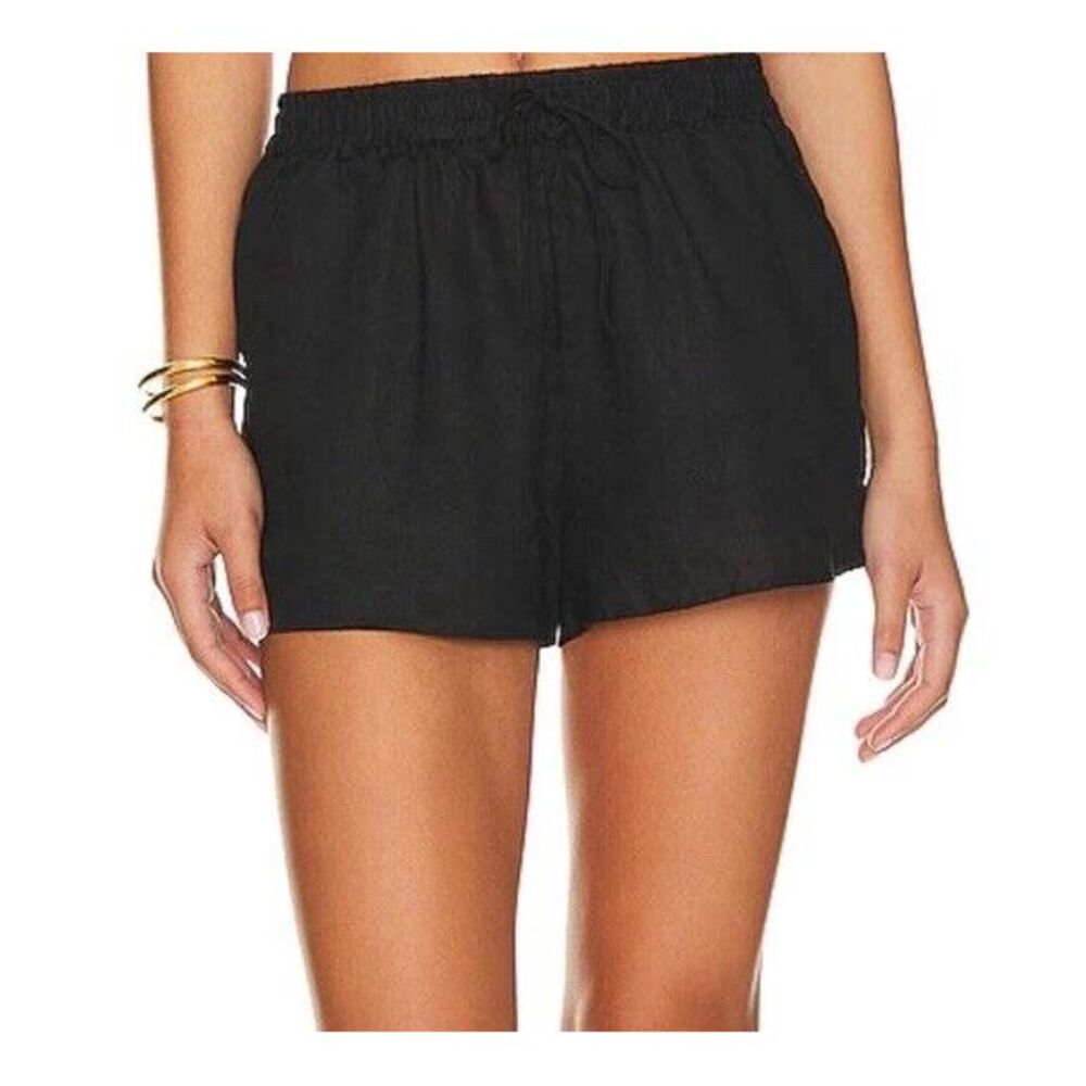 Black Rio Short Lspace Revolve 100% Linen‎ EUC Beach Resort Wear Msrp $114